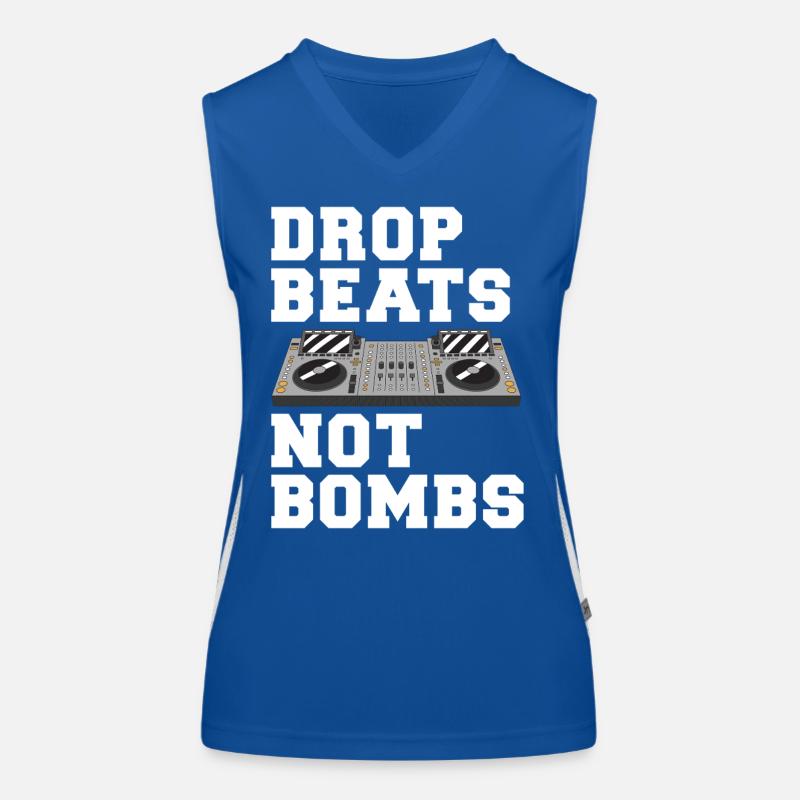 Drop Beats Not Bombs Devise DJ Débardeur respirant contrasté Femme