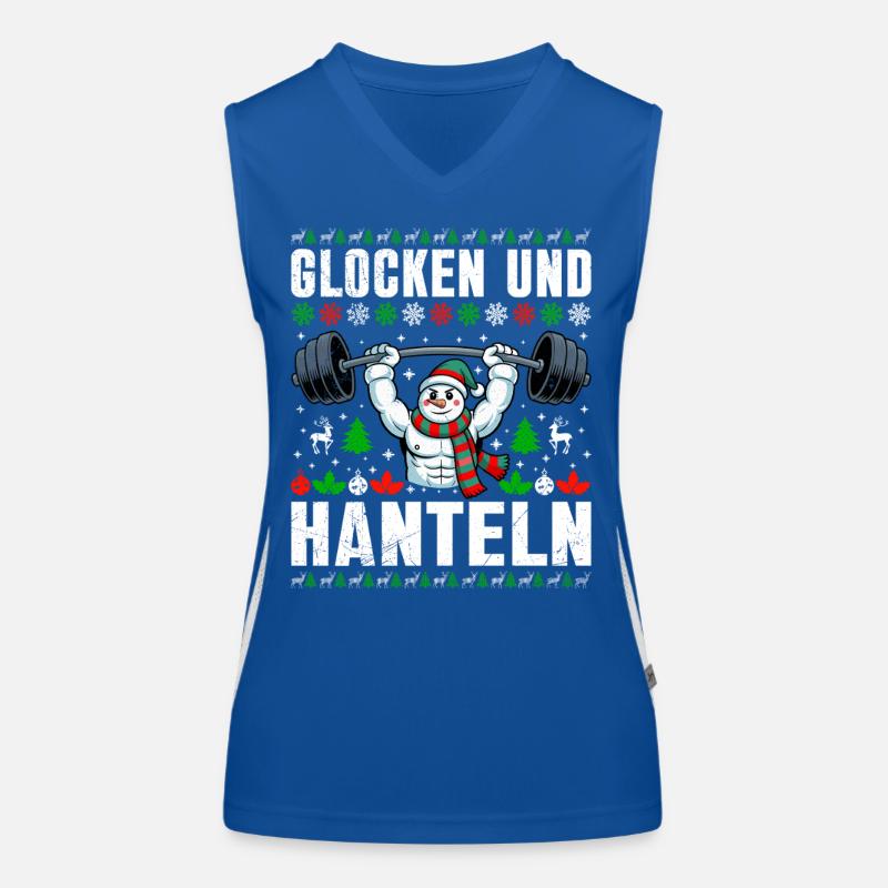 Christmas BELLS AND DUMBBELLS Fun Women's Functional Contrast Tank Top