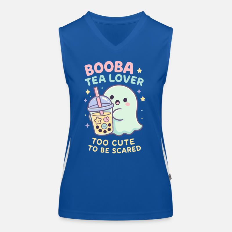 Fantôme du bubble tea, adorateur de boba mignon Débardeur respirant contrasté Femme