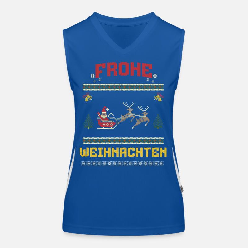 Frohe Weihnachten Lustiges Ugly Design Funktionelles Kontrast-Tank Top für Frauen