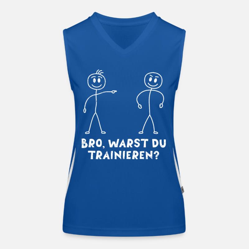 Strichmännchen HAST DU TRAINIERT Lustiges Funktionelles Kontrast-Tank Top für Frauen