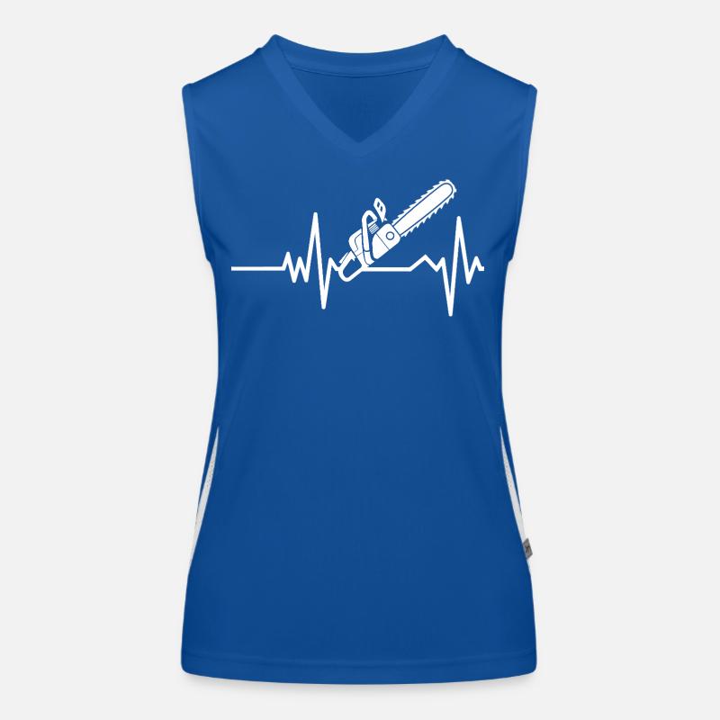 Conception de la tronçonneuse Heartbeat Débardeur respirant contrasté Femme