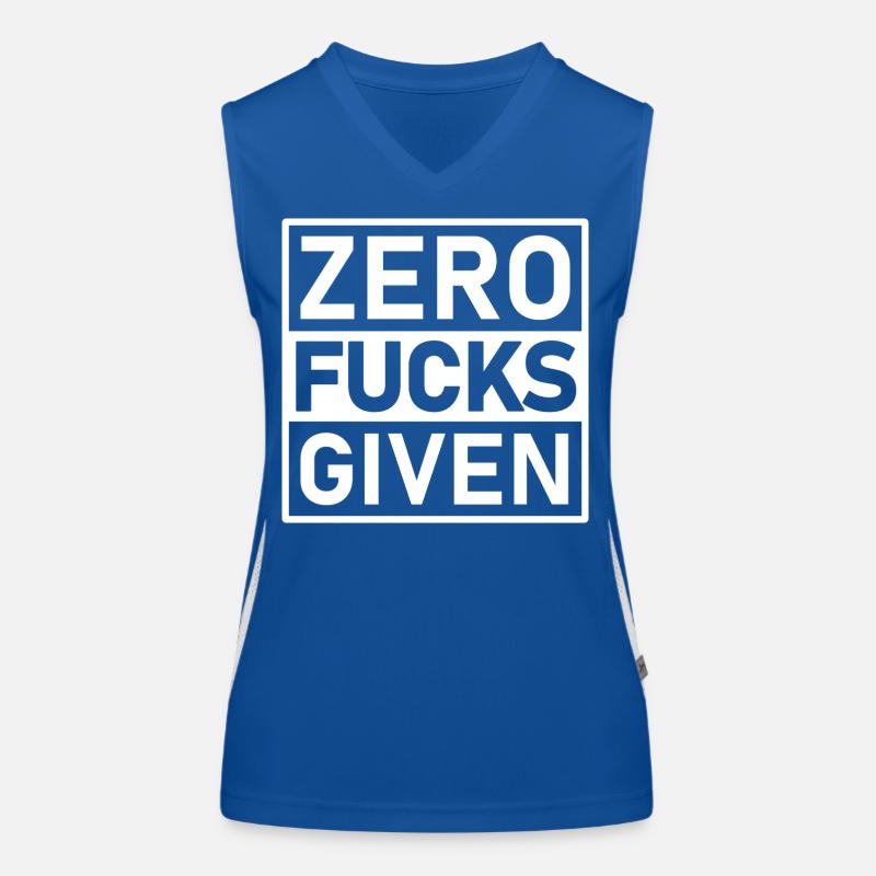 Zero Fucks Given Warnetikett Funktionelles Kontrast-Tank Top für Frauen