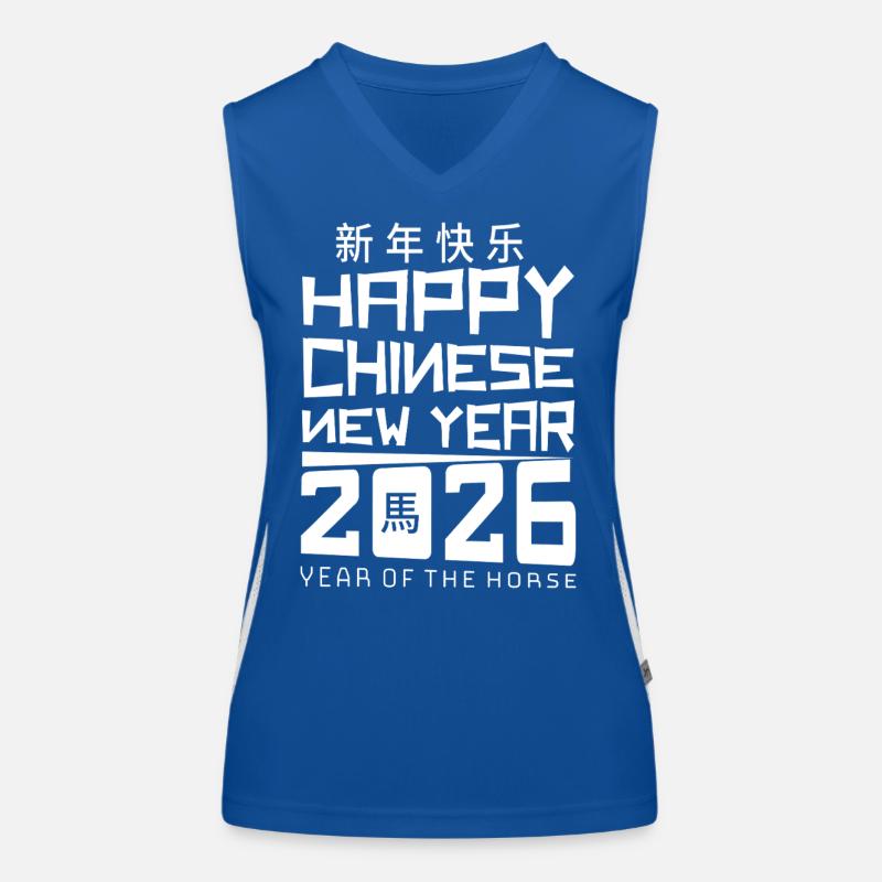 Année du Zodiaque chinois Heureuse Année du Cheval Débardeur respirant contrasté Femme