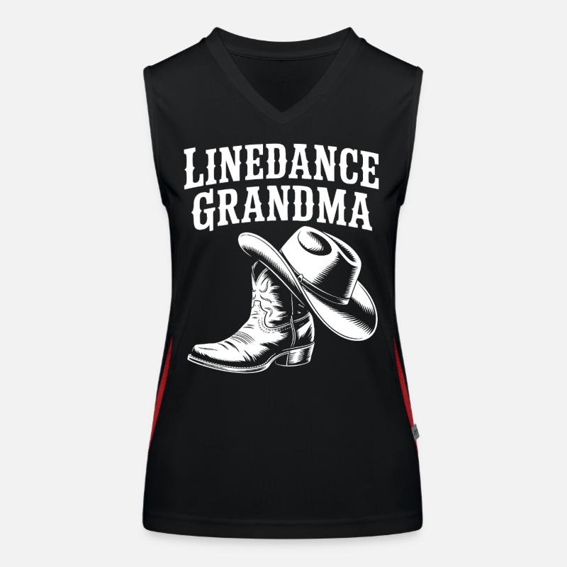 Line Dance Grandma Cowboy Boot Funktionelles Kontrast-Tank Top für Frauen