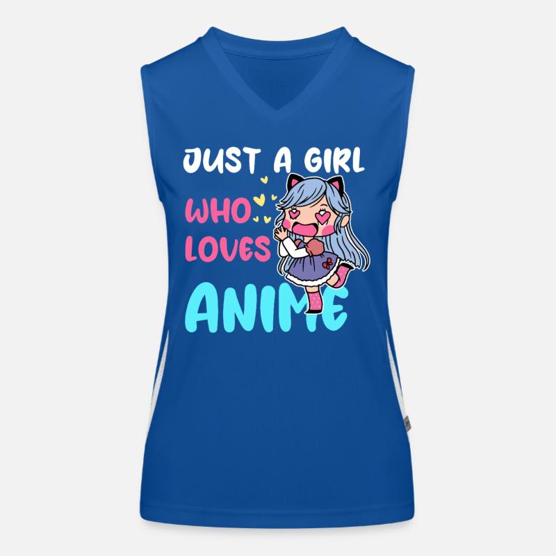 Mädchen liebt Anime Chibi Funktionelles Kontrast-Tank Top für Frauen