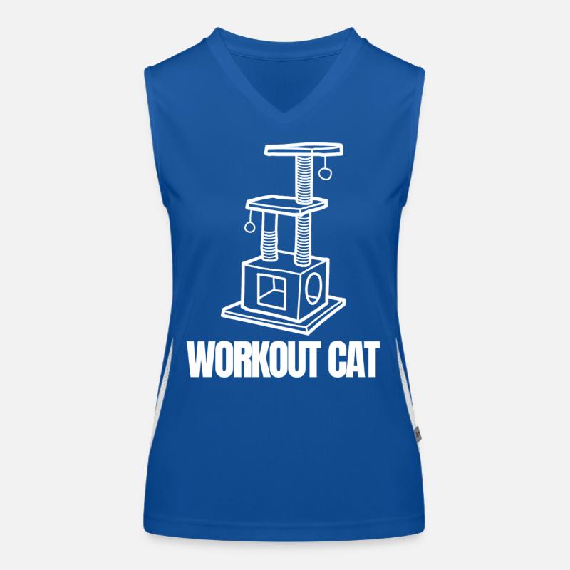 Workout-Katzenemblem Funktionelles Kontrast-Tank Top für Frauen
