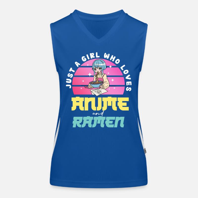 Anime Liebe Mädchen isst Ramen Funktionelles Kontrast-Tank Top für Frauen