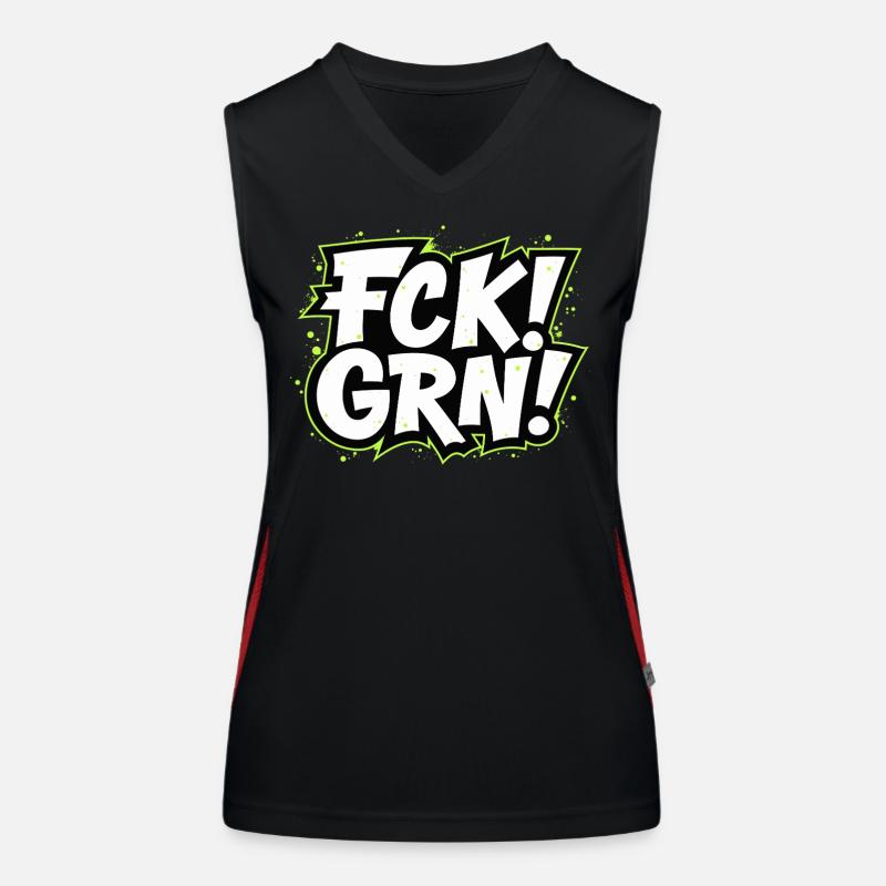 FCK GRN Statement lettering Women's Functional Contrast Tank Top