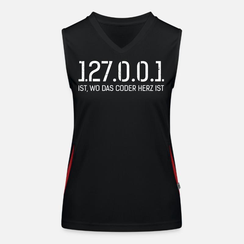 Codeur scientifique 127.0.0.1 IS. LÀ OÙ EST LE CŒUR DU CODEUR Débardeur respirant contrasté Femme