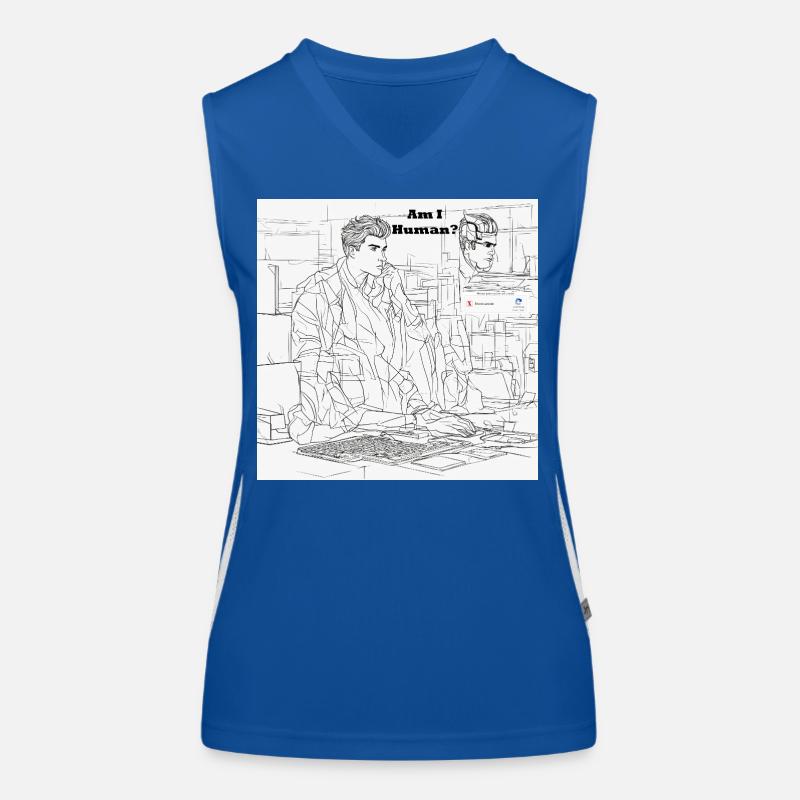 Mensch oder Roboter Funktionelles Kontrast-Tank Top für Frauen