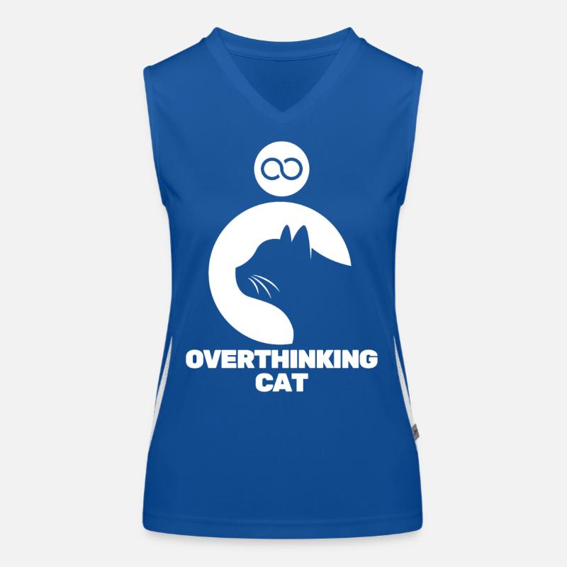 Overthinkin' Cat Women's Functional Contrast Tank Top