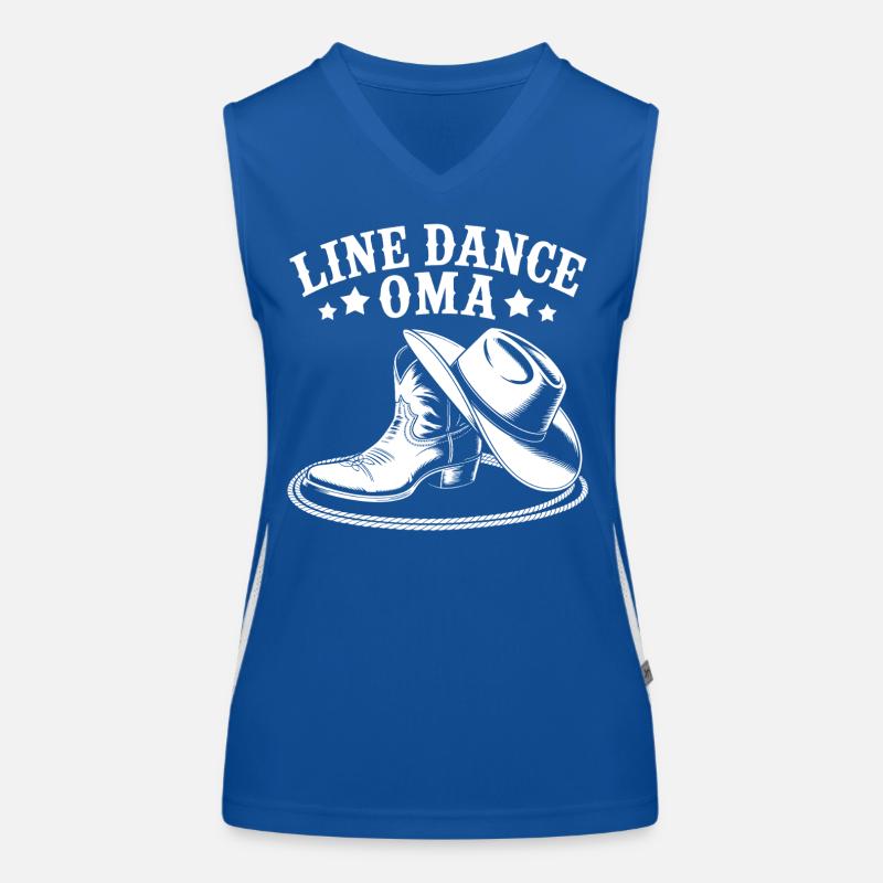 Line Dance Granny Motif Women's Functional Contrast Tank Top