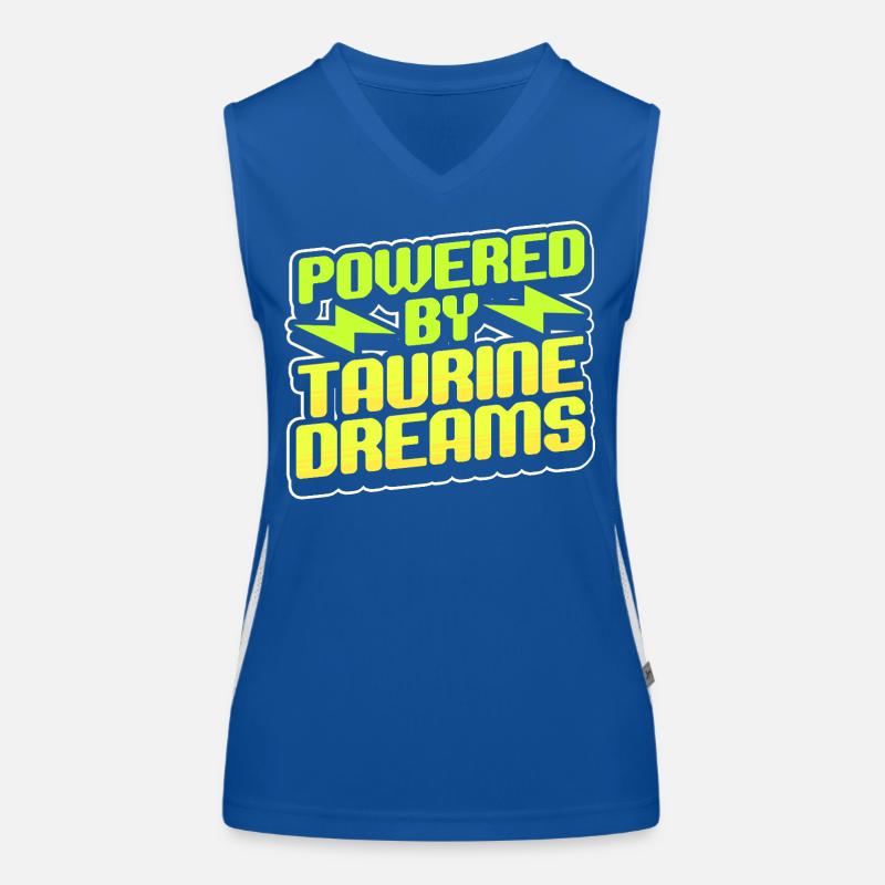 Energy Drink Powered By Taurine Dreams Women's Functional Contrast Tank Top