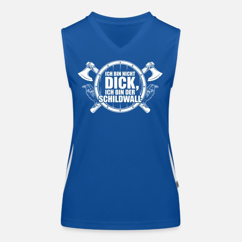 Ich bin nicht dick – Ich bin der Schildwall Funktionelles Kontrast-Tank Top für Frauen