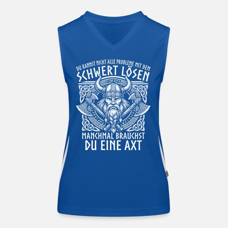 Comic Wikinger: Der tapfere Krieger Funktionelles Kontrast-Tank Top für Frauen