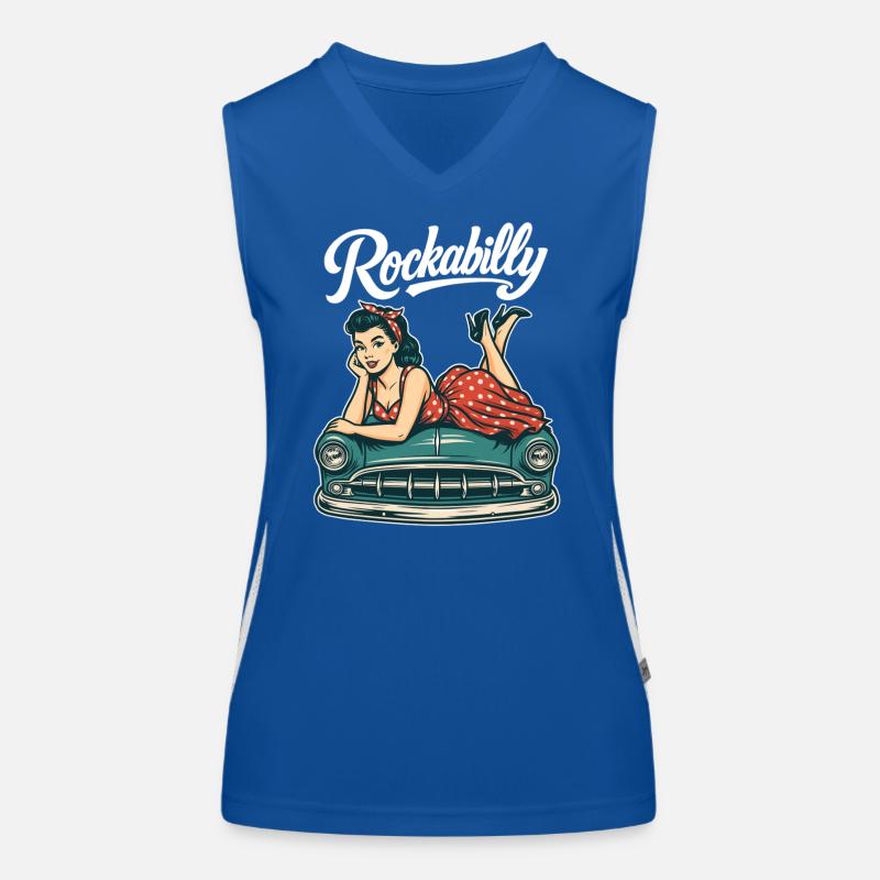 Rockabilly Oldtimer Auto Pin Up Retro Geschenk Funktionelles Kontrast-Tank Top für Frauen