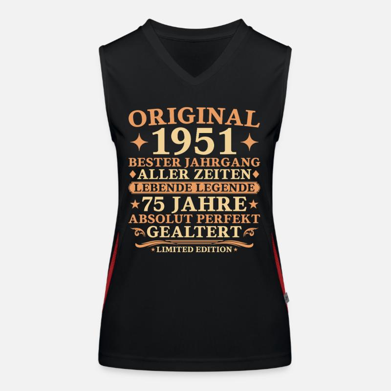 Présent original pour le 75e anniversaire de l’année 1951 Débardeur respirant contrasté Femme
