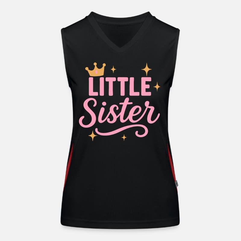 Kleine Schwester mit Prinzessin Krone Funktionelles Kontrast-Tank Top für Frauen