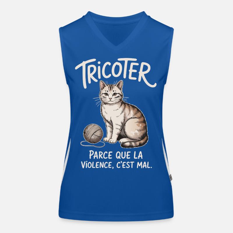 Tricoter, parce que la violence c’est mal Débardeur respirant contrasté Femme