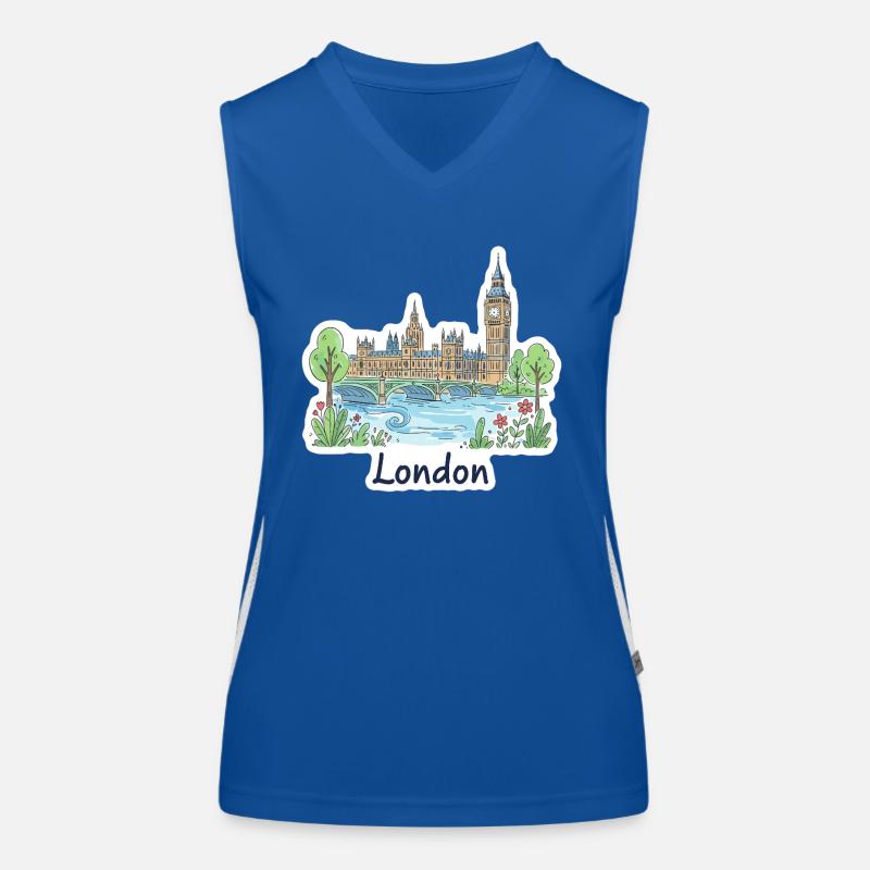 Illustrations du pont parlementaire Big Ben Skyline de Londres Débardeur respirant contrasté Femme