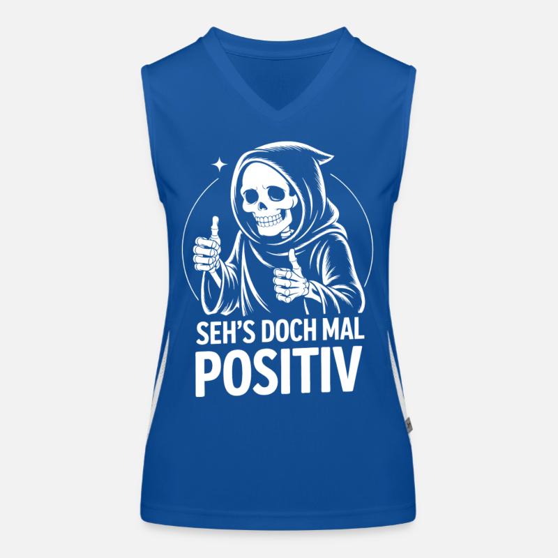 Seh's Doch Mal Positiv Grim Reaper Funktionelles Kontrast-Tank Top für Frauen