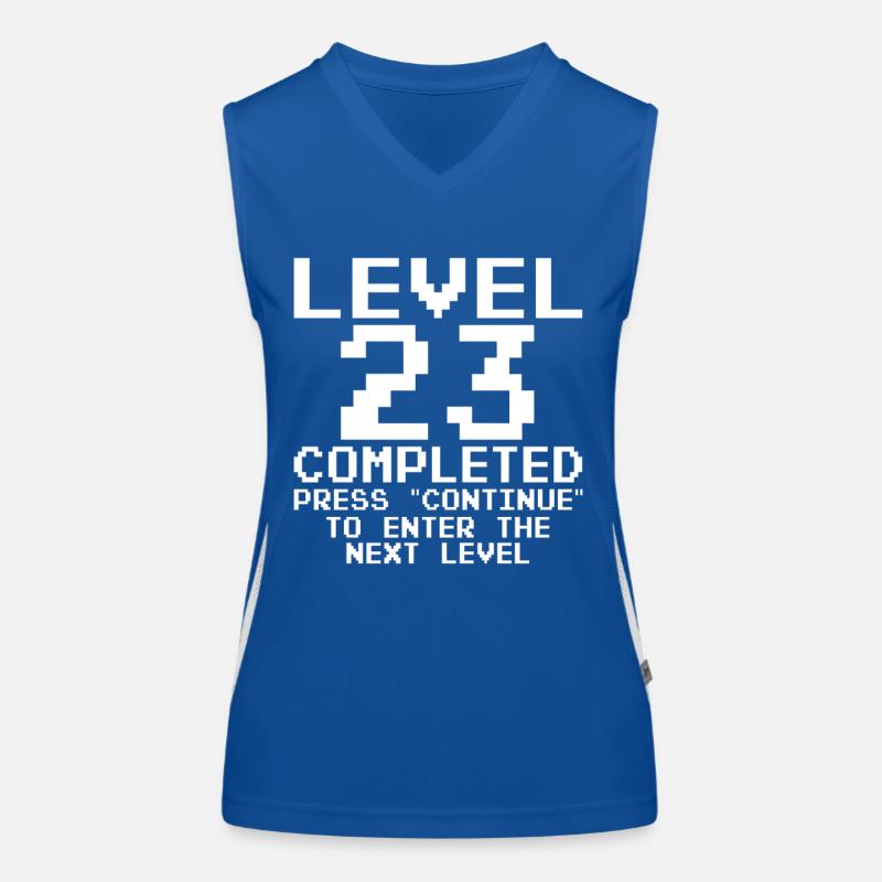 Level 23 Completed Pixel Badge Women's Functional Contrast Tank Top