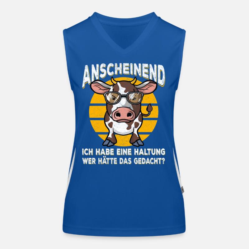 Kuh mit Stil Haltung Spruch Funktionelles Kontrast-Tank Top für Frauen