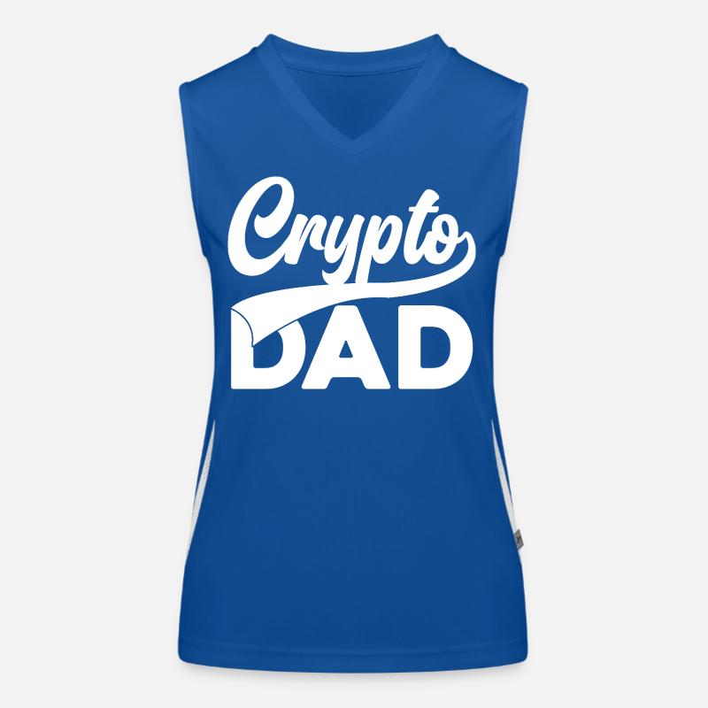 Crypto Dad Script Logo Funktionelles Kontrast-Tank Top für Frauen
