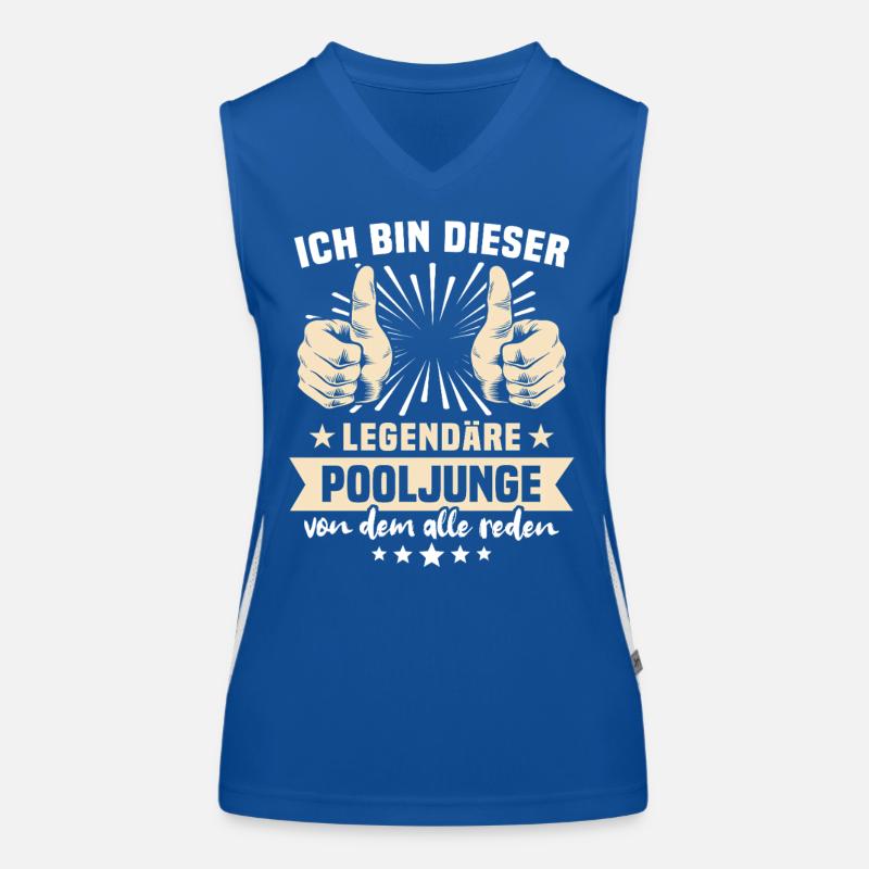 Pooljunge Sprüche Funktionelles Kontrast-Tank Top für Frauen