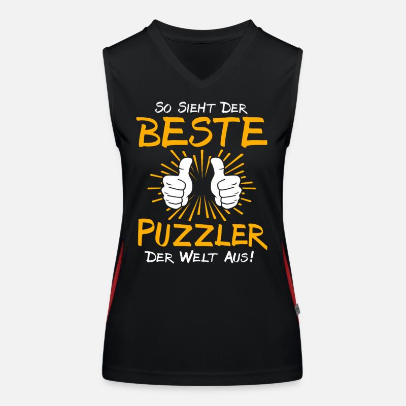 Puzzler Gift Idea Women's Functional Contrast Tank Top