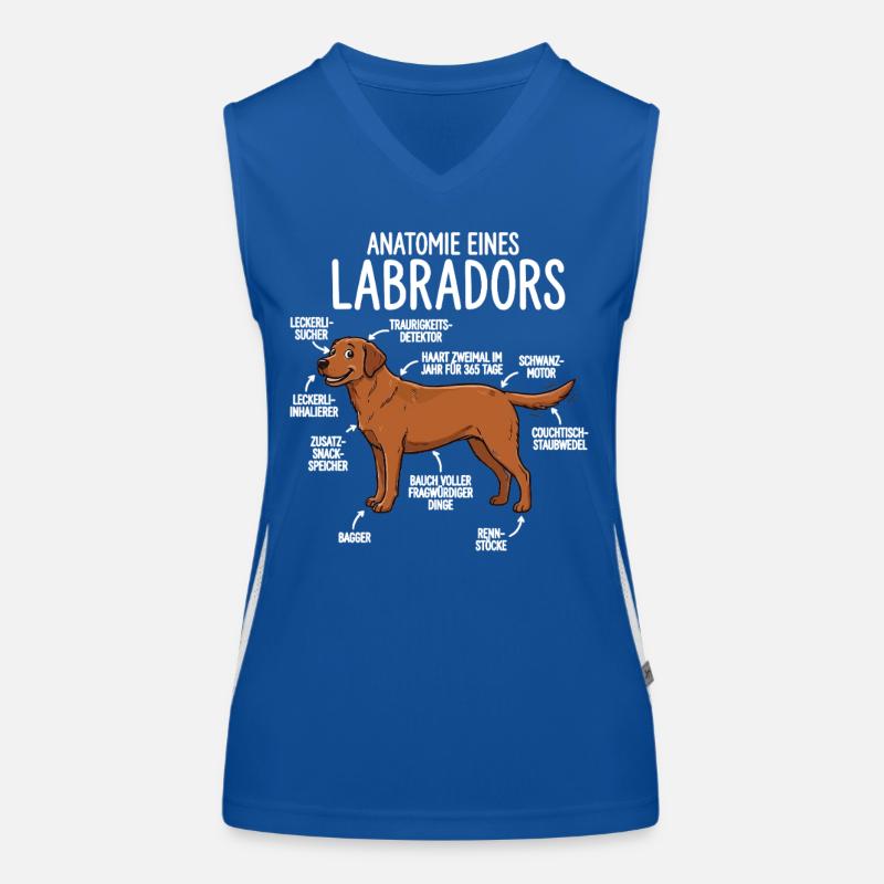 Anatomie eines Labradors – Lustiges Foxred Design Funktionelles Kontrast-Tank Top für Frauen