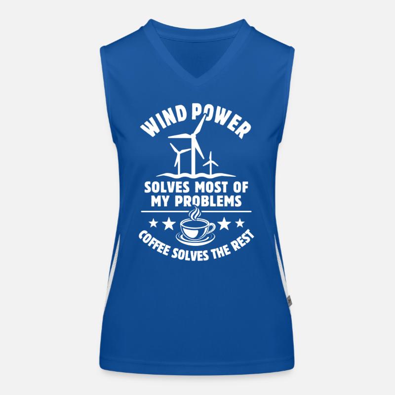 wind power solves most of my Problems - Kaffee Funktionelles Kontrast-Tank Top für Frauen