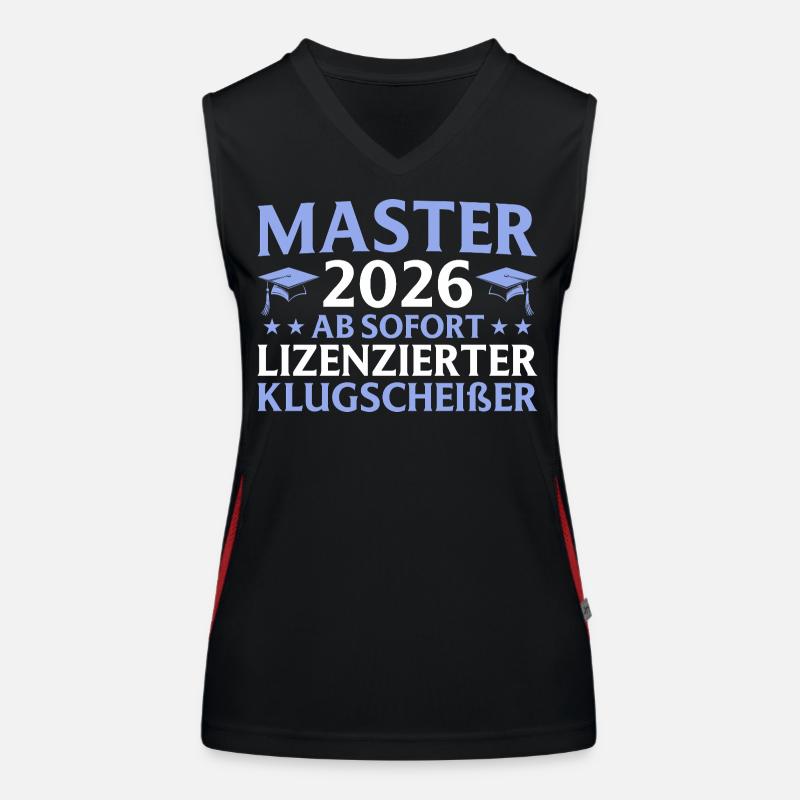 Studium geschafft 2026 Master Abschluss Geschenk Funktionelles Kontrast-Tank Top für Frauen