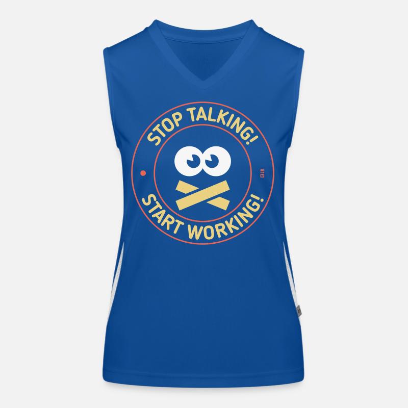 Stop Talking! Start Working! (3C) Funktionelles Kontrast-Tank Top für Frauen