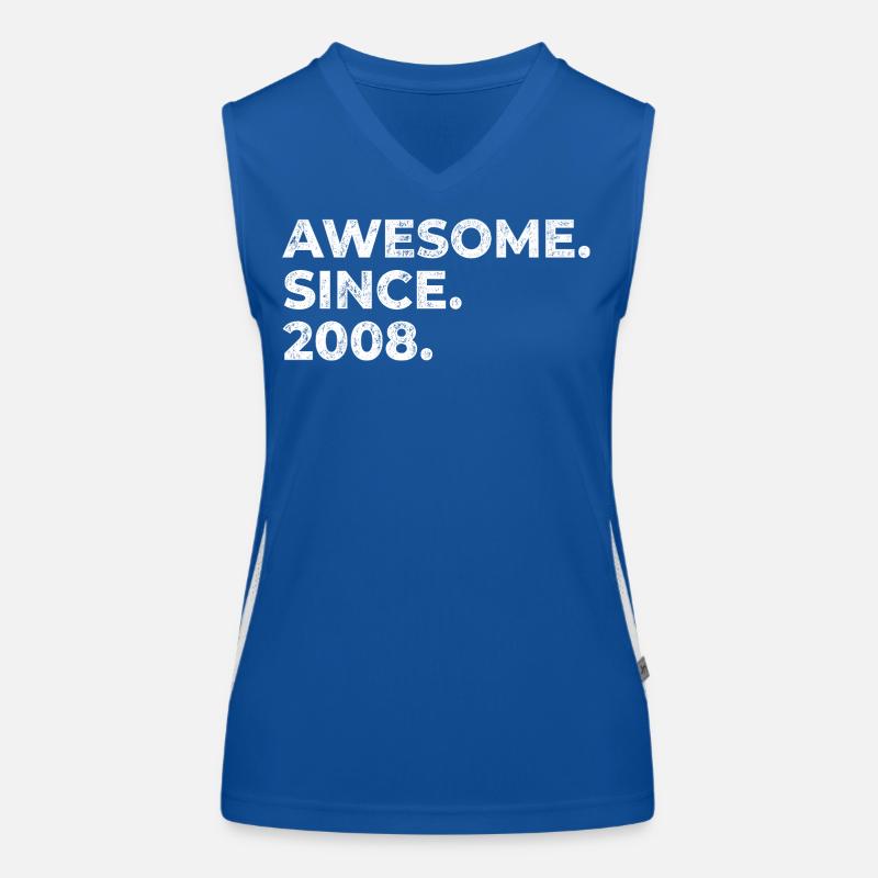 Awesome since 2008 | Geburtstag | Geschenk Funktionelles Kontrast-Tank Top für Frauen