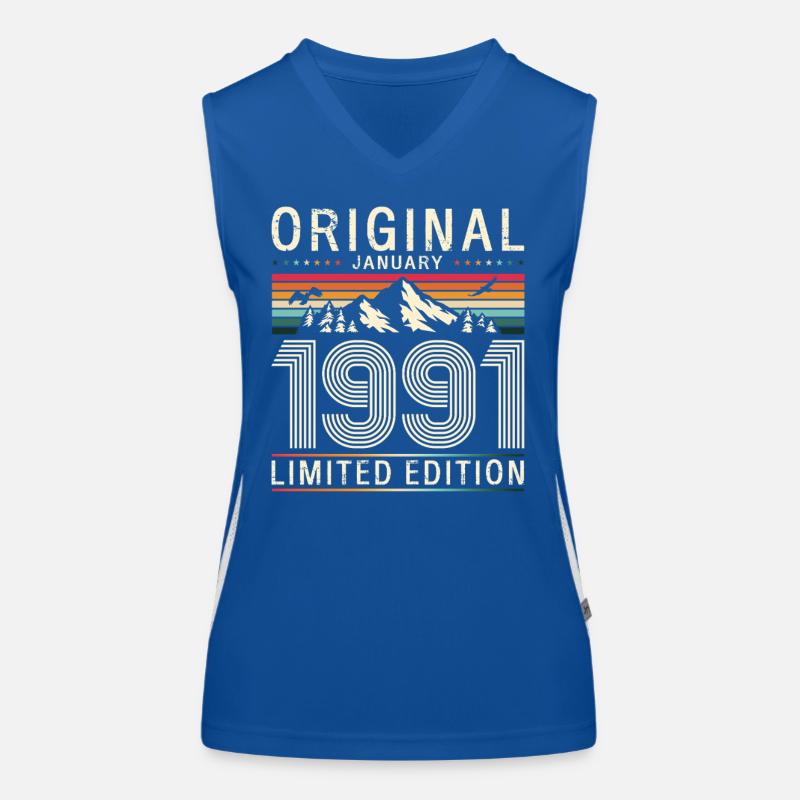 35th Birthday Original January 1991 Women's Functional Contrast Tank Top