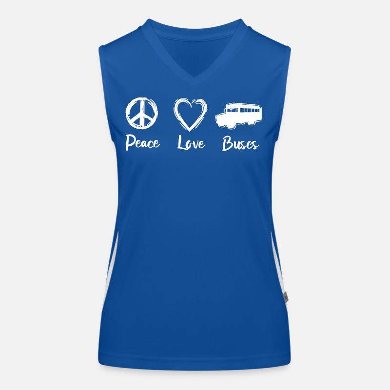 Frieden Liebe Busse Funktionelles Kontrast-Tank Top für Frauen