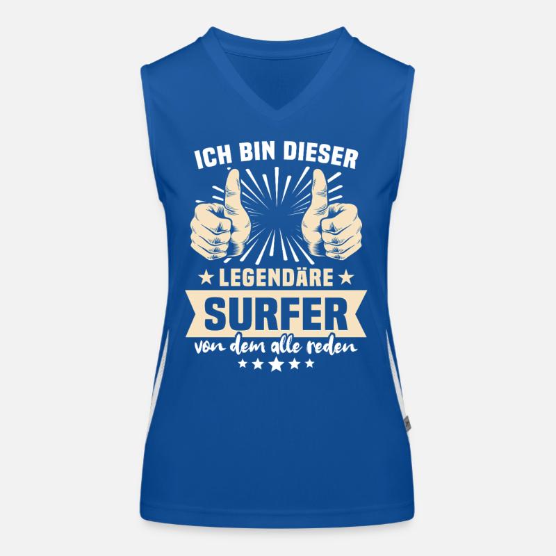 Surfer Sprüche Funktionelles Kontrast-Tank Top für Frauen
