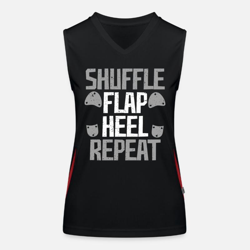Stepptanz Stepptänzer Stepper Shuffle Flap Heel Funktionelles Kontrast-Tank Top für Frauen