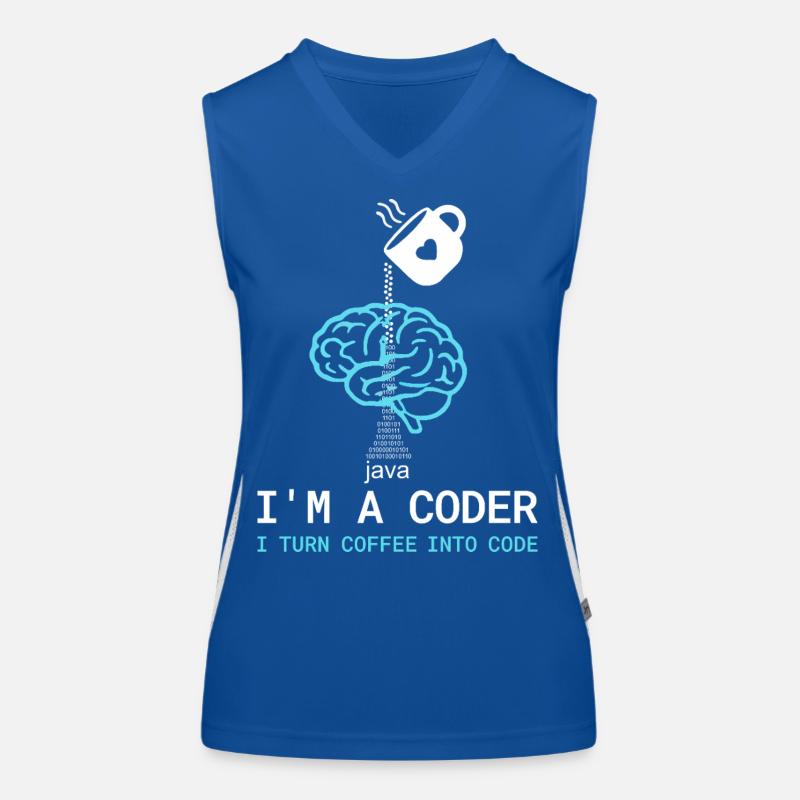 T-shirt Coder : Du café dans le code – Nerdy Programmie Débardeur respirant contrasté Femme