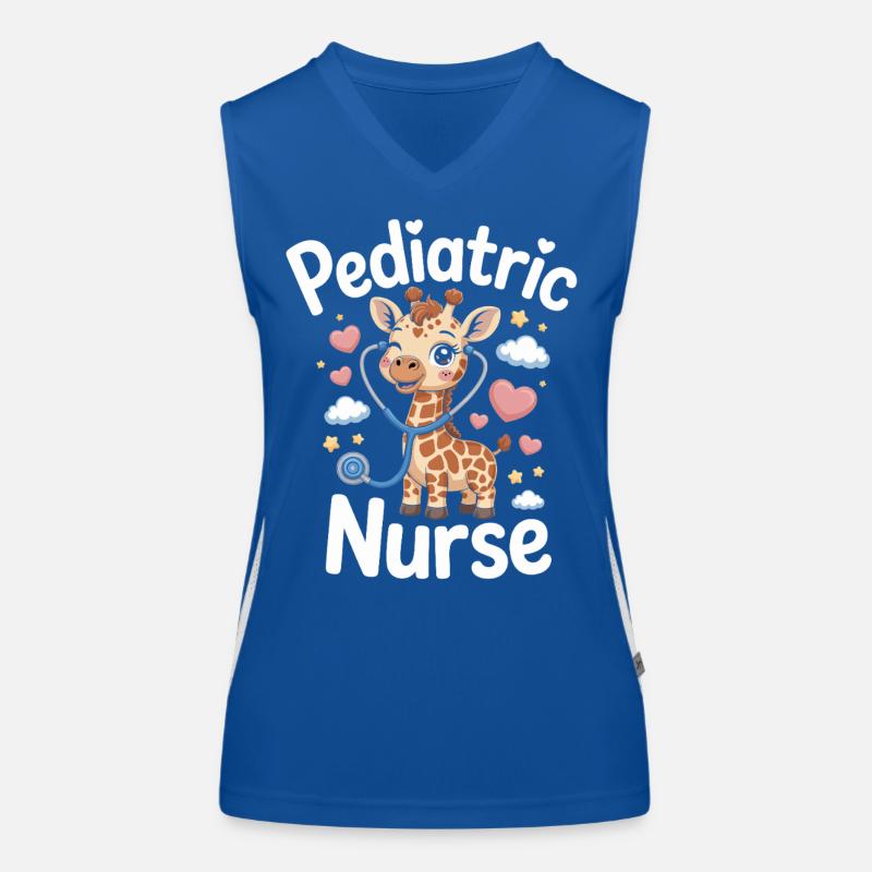 Pediatric Giraffe Nurse Women's Functional Contrast Tank Top