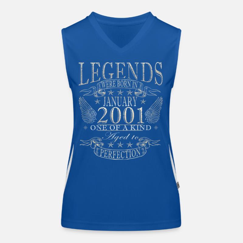 25th Birthday Original January Year 2001 Women's Functional Contrast Tank Top