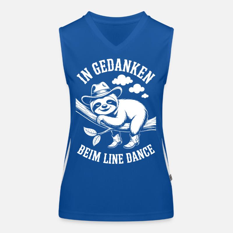 Faultier träumt von Line Dance Funktionelles Kontrast-Tank Top für Frauen