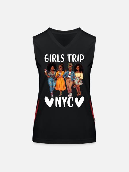 NYC Girls Trip - Women's Functional Contrast Tank Top - black/red - Front