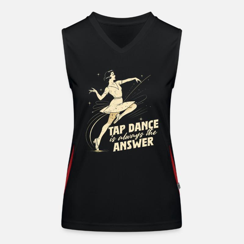 Stepdans, Stepdanser, Stepdanser, Stepper - Funktionel kontrast tanktop til damer - sort/rød
