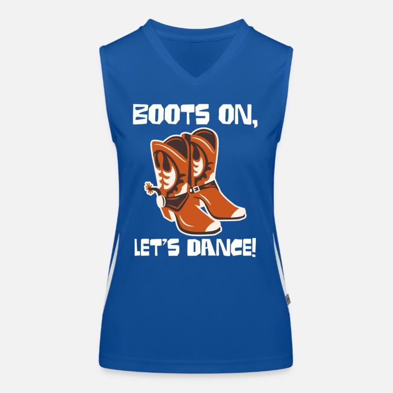Boots On: Dancing Cowboy Boots Women's Functional Contrast Tank Top