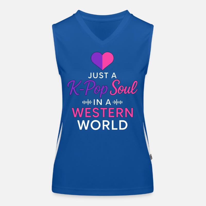 Juste une âme K Pop dans un monde occidental Débardeur respirant contrasté Femme