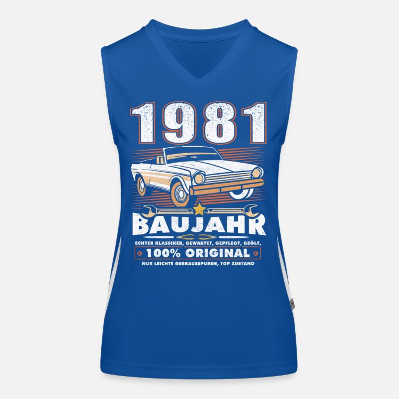 Geburtstag - Oldtimer 1981 Funktionelles Kontrast-Tank Top für Frauen
