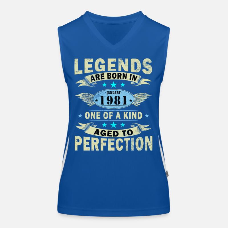 Janvier 1981 anniversaire janvier 1981 Janvier Débardeur respirant contrasté Femme